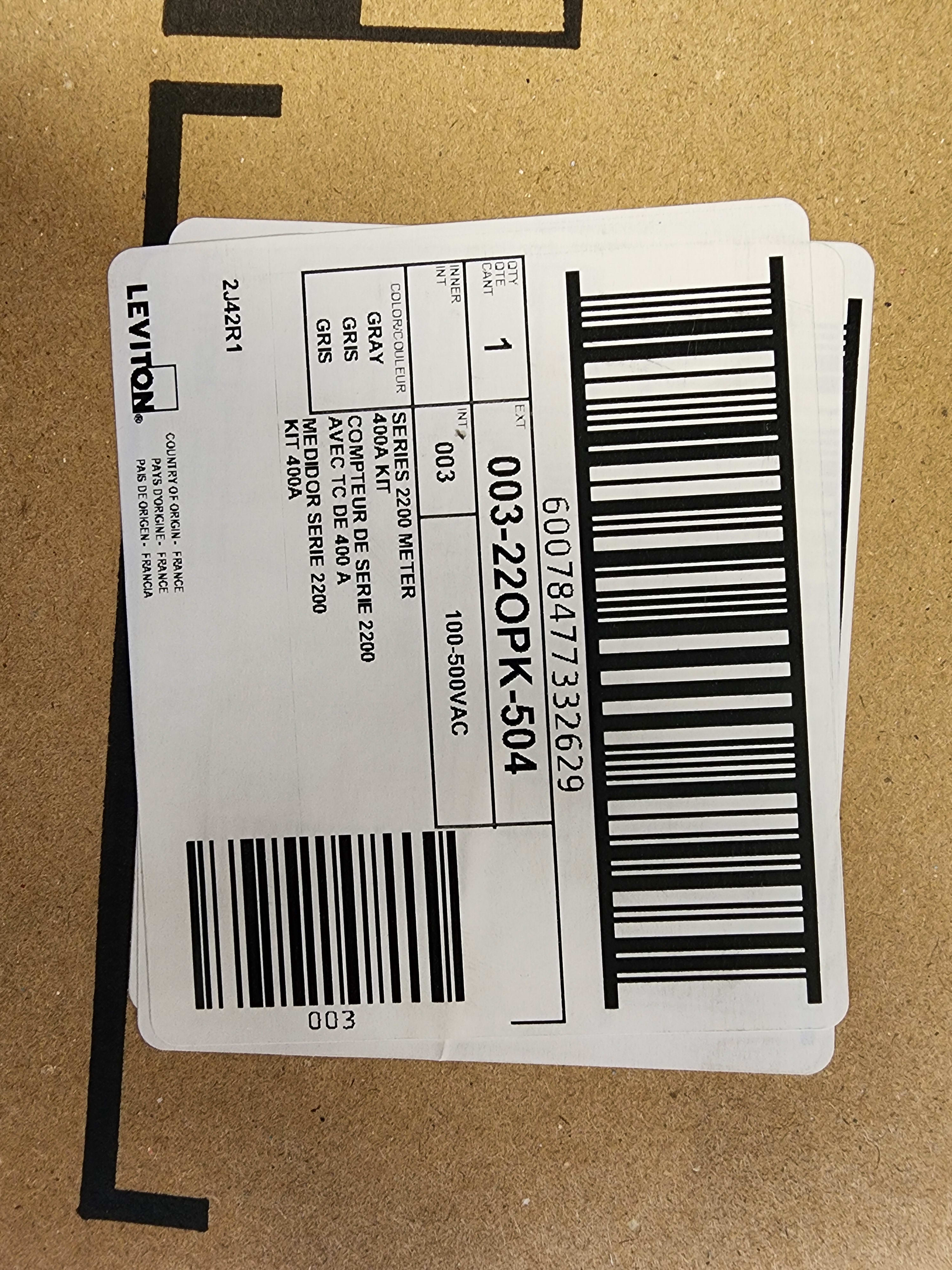 Leviton 22OPK-504 S2200 Pulse Meter Kit – Submetering & Energy Monitoring