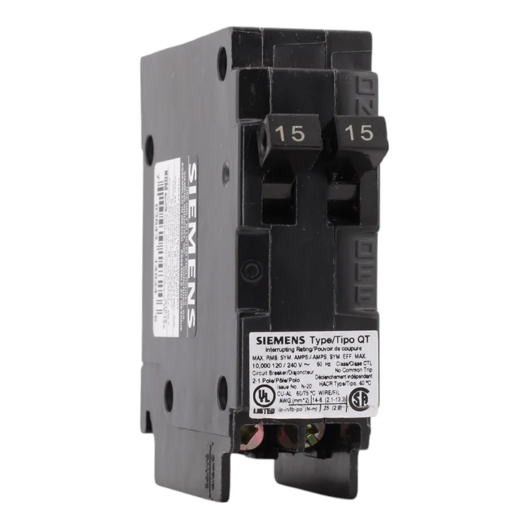 Siemens Q1515 15 Amp, Single Pole 120V Tandem Circuit Breaker