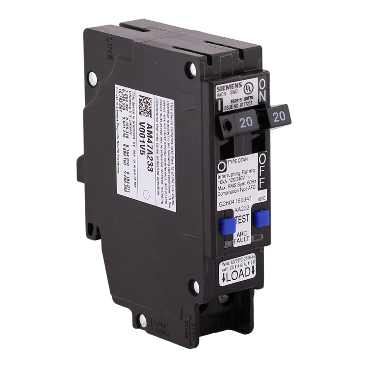 Siemens Q2020AFCN 20 Amp, 120V, Tandem Combination AFCI Circuit Breaker