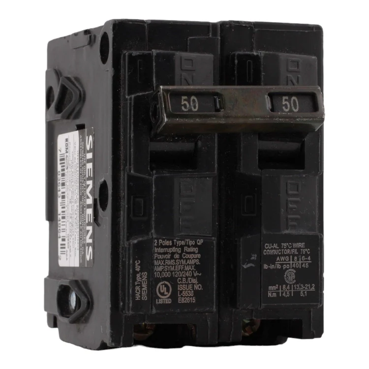 Siemens Q250 50 Amp, 240 Volt Double Pole Circuit Breaker