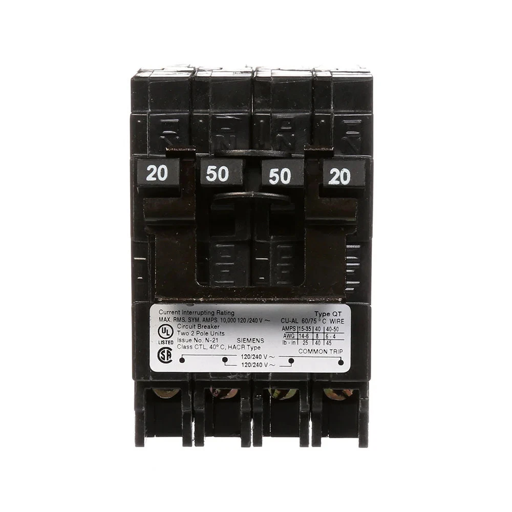 SIEMENS Q22050CT2 15/50 Amp 240V Quadplex Circuit Breaker