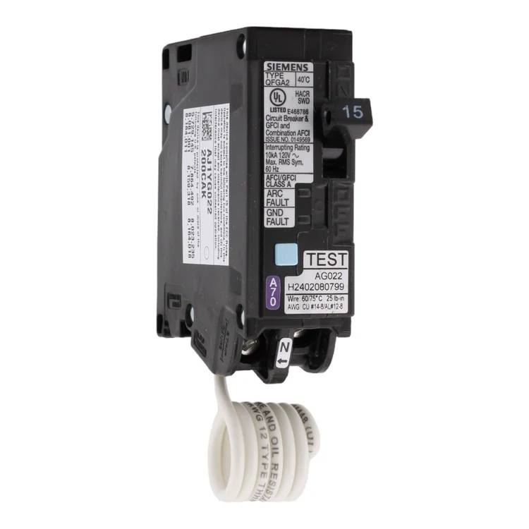Siemens Q115DF 15 Amp 1-Pole Dual Function AFCI/GFCI Circuit Breaker, 120V