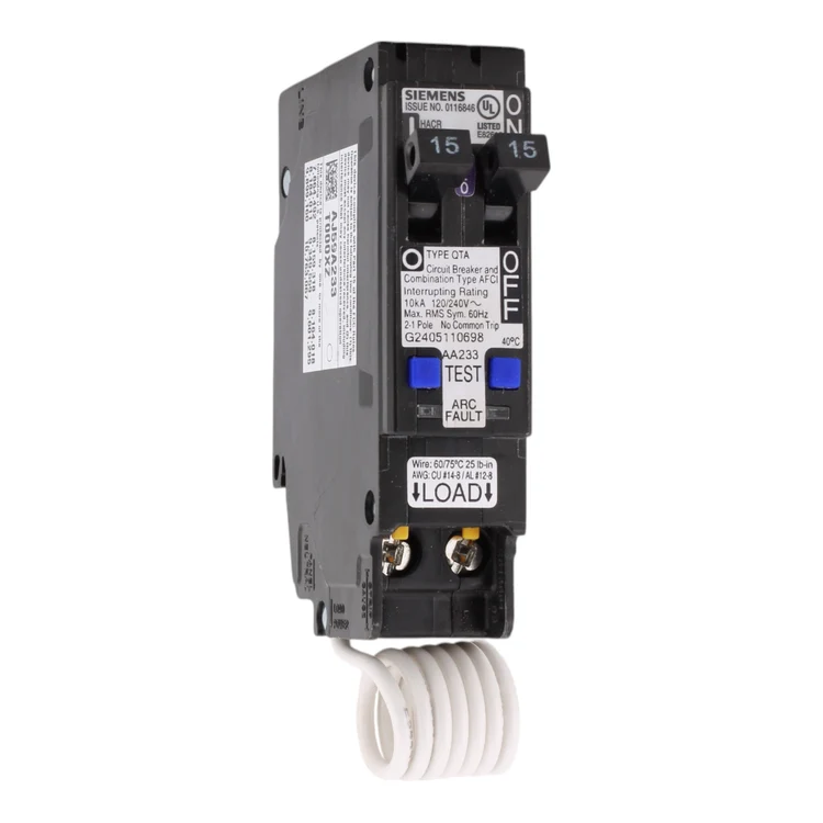 Siemens Q1515AFC 15/15 Amp, 120V Tandem Combination AFCI Circuit Breaker