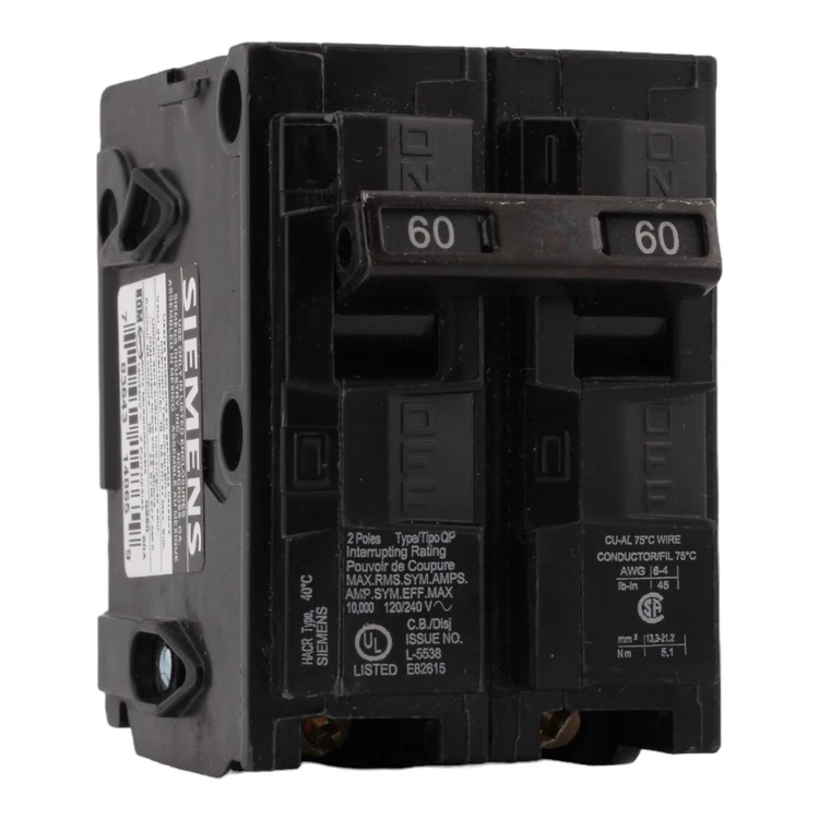 Siemens Q260 60 Amp, 120/240 Volt 2-Pole Thermal Magnetic Circuit Breaker
