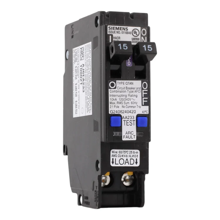 Siemens Q1515AFCN 15/15 Amp, 120V Tandem Combination Arc-Fault Circuit Breaker