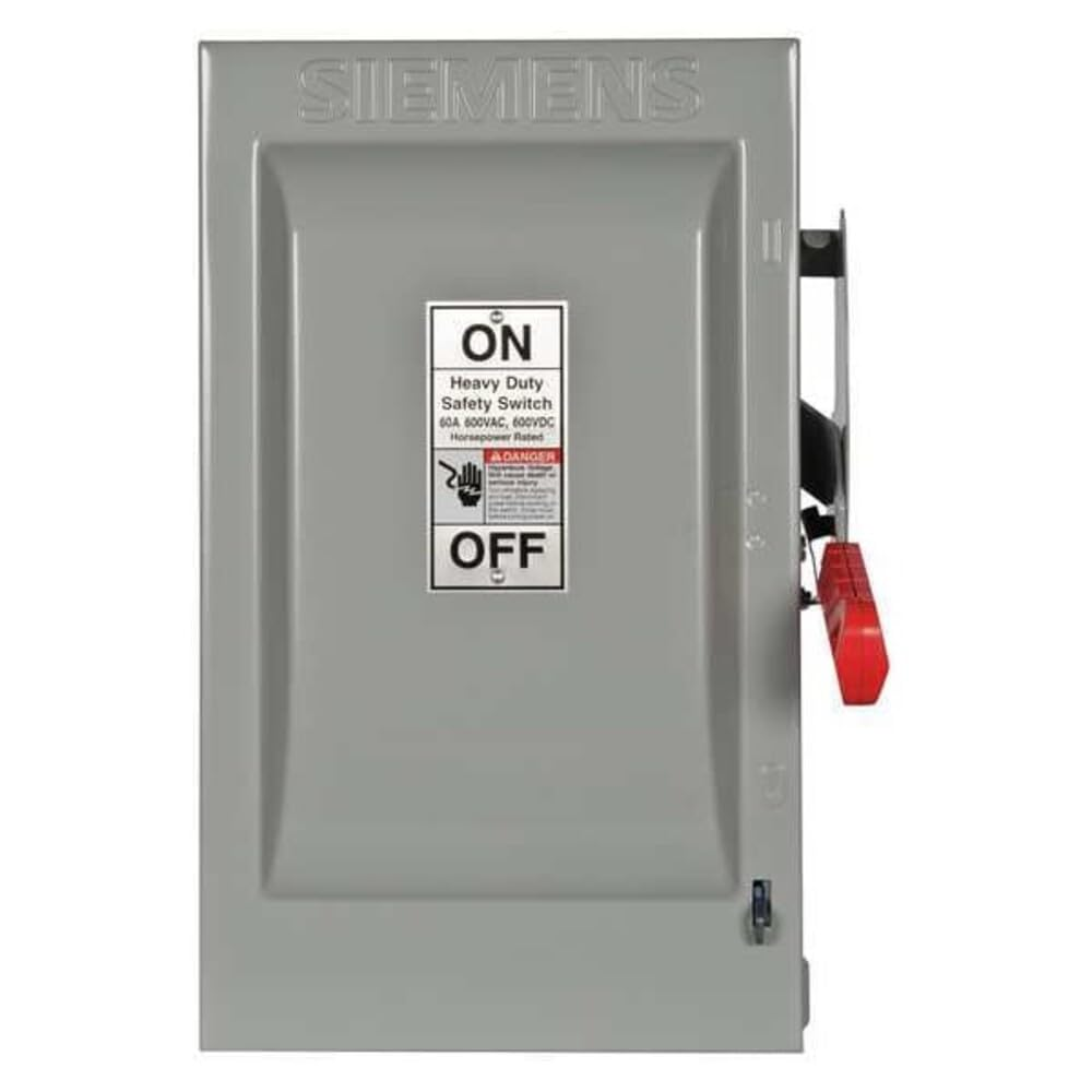 Siemens HF362 60 Amp, 3-Pole, 600V Fused Heavy-Duty Safety Disconnect Switch