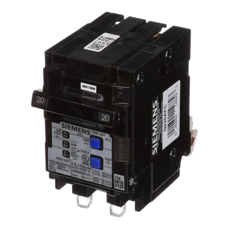 Siemens Q220AFC 20 Amp 2-Pole, 120/240V Combination AFCI Circuit Breaker