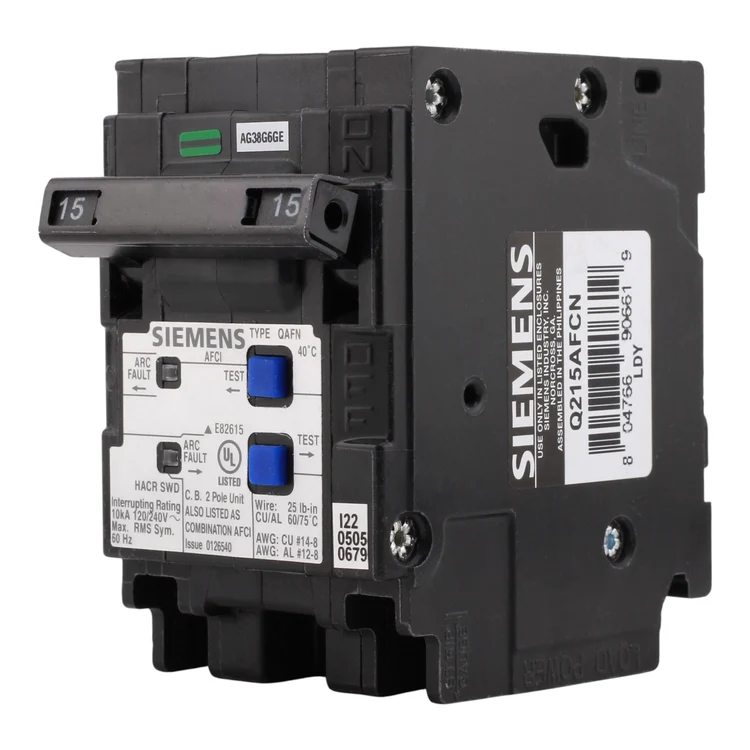 Siemens Q215AFCN 15 Amp, 2-Pole 120/240 Volt AFCI Circuit Breaker