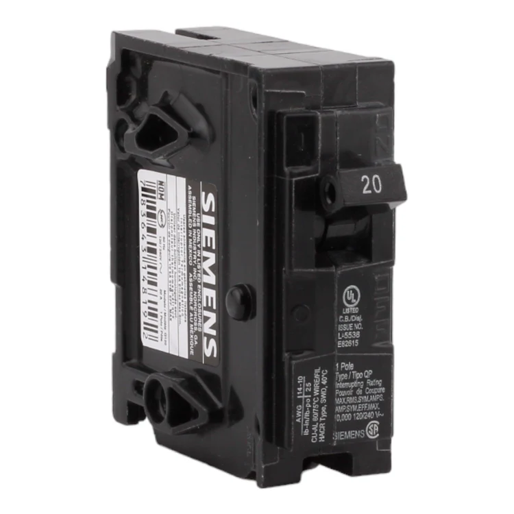 Siemens Q120 20 Amp, Single Pole Thermal Magnetic Circuit Breaker