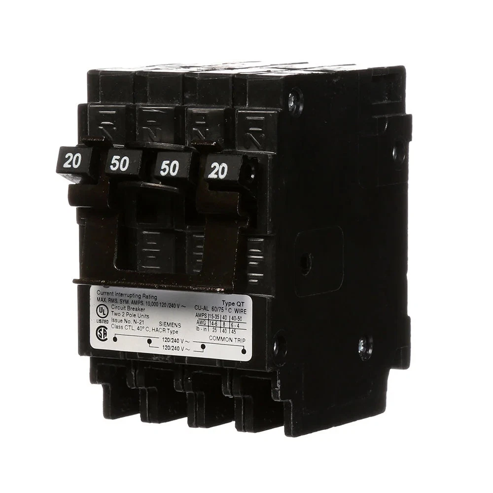 SIEMENS Q22050CT2 15/50 Amp 240V Quadplex Circuit Breaker