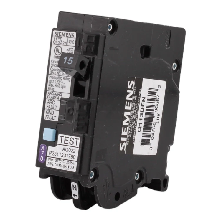 Siemens Q115DFN 15 Amp 1-Pole Dual Function AFCI/GFCI Circuit Breaker, 120V