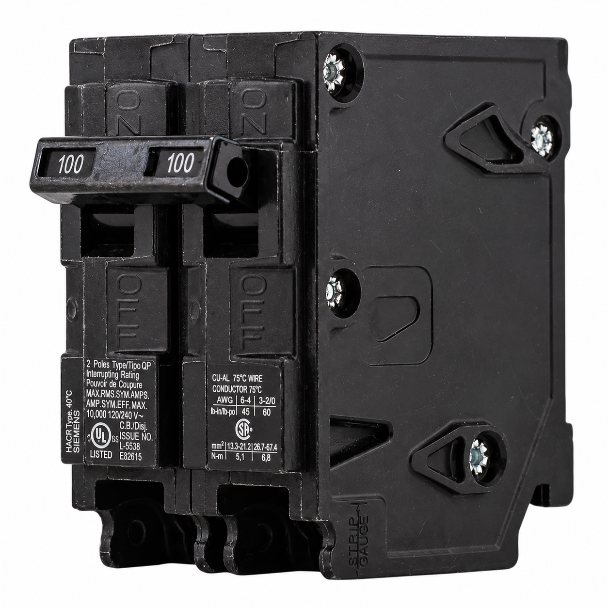 Siemens Q2100 100 Amp, 120/240V Double Pole Circuit Breaker
