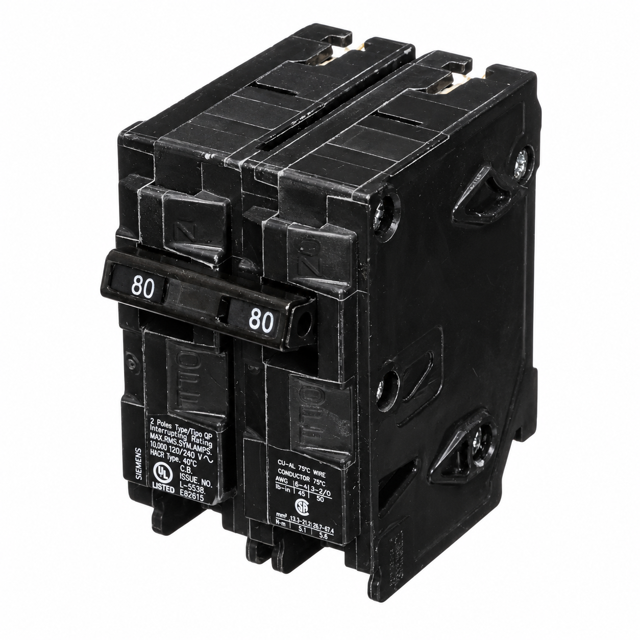 Siemens Q280 80 Amp, 120/240V 2-Pole Thermal Magnetic Circuit Breaker