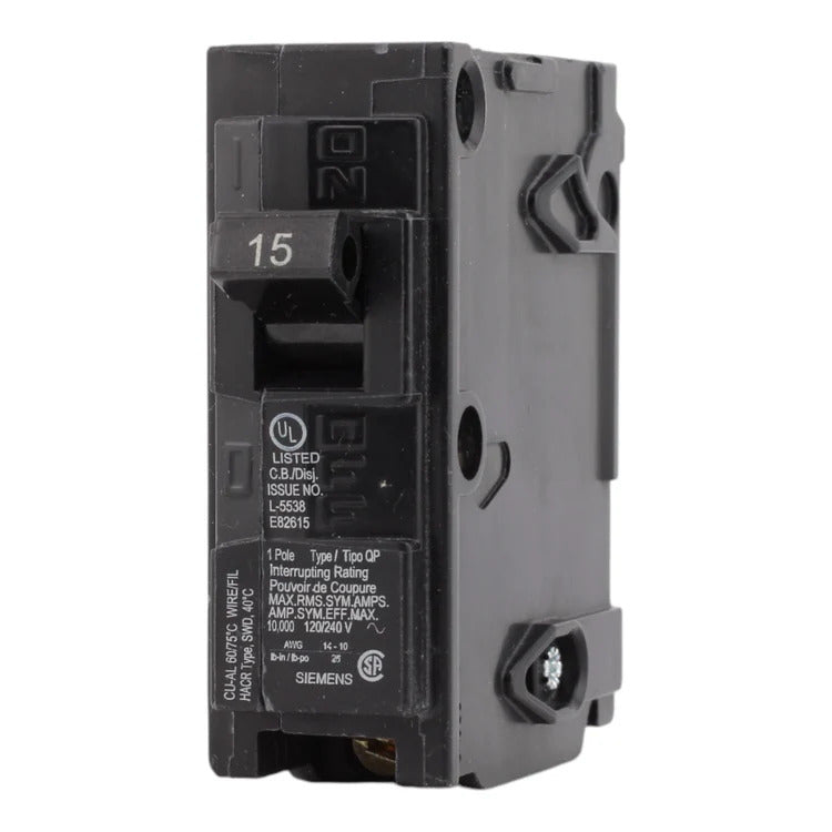 Siemens Q115 15 Amp, 120 Volt Single Pole QP Thermal Magnetic Circuit Breaker