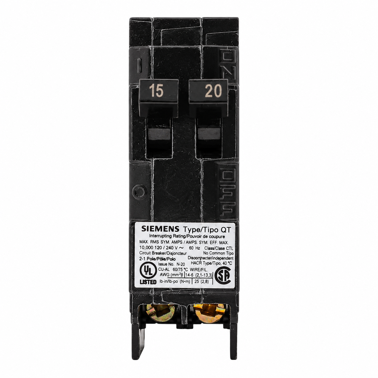 Siemens Q1520 15/20 Amp, 120 Volt Single Pole Tandem Circuit Breaker
