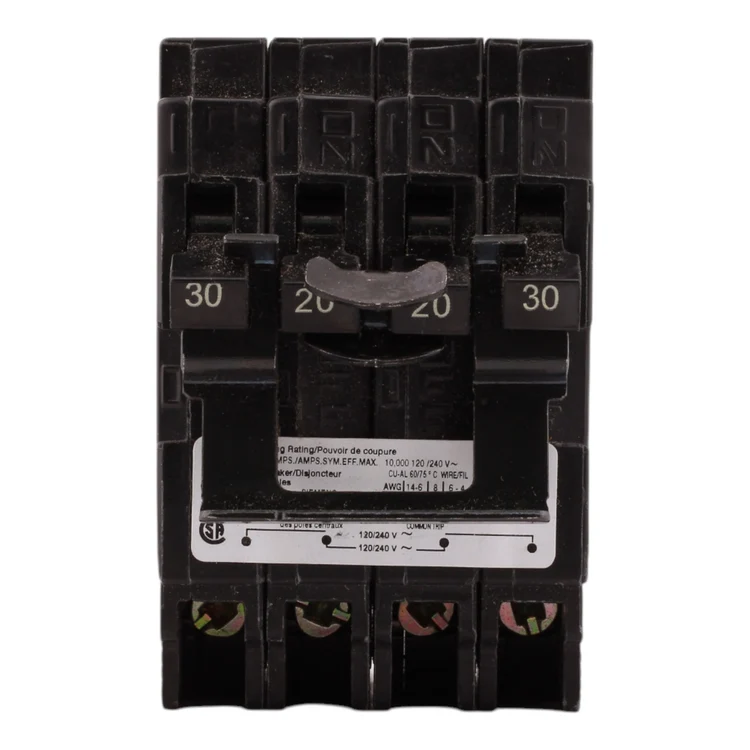 Siemens Q23020CT2 Duplex Circuit Breaker, 30A/20A, 120/240V, 2-Pole