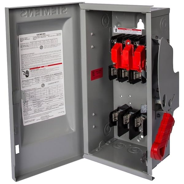 Siemens HF362 60 Amp, 3-Pole, 600V Fused Heavy-Duty Safety Disconnect Switch