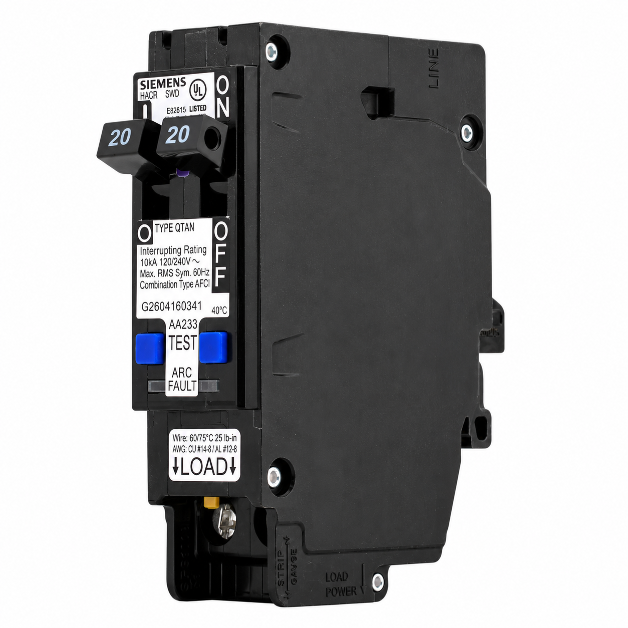 Siemens Q2020AFCN 20 Amp, 120V, Tandem Combination AFCI Circuit Breaker