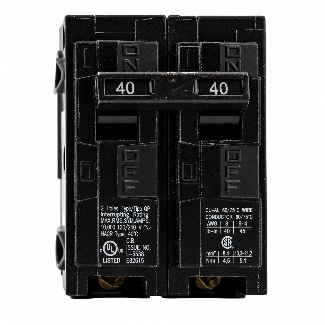 Siemens Q240 40 Amp, 120/240V Double Pole Thermal Magnetic Circuit Breaker