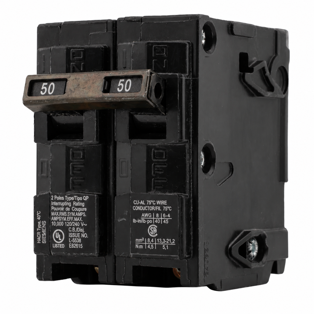 Siemens Q250 50 Amp, 240 Volt Double Pole Circuit Breaker