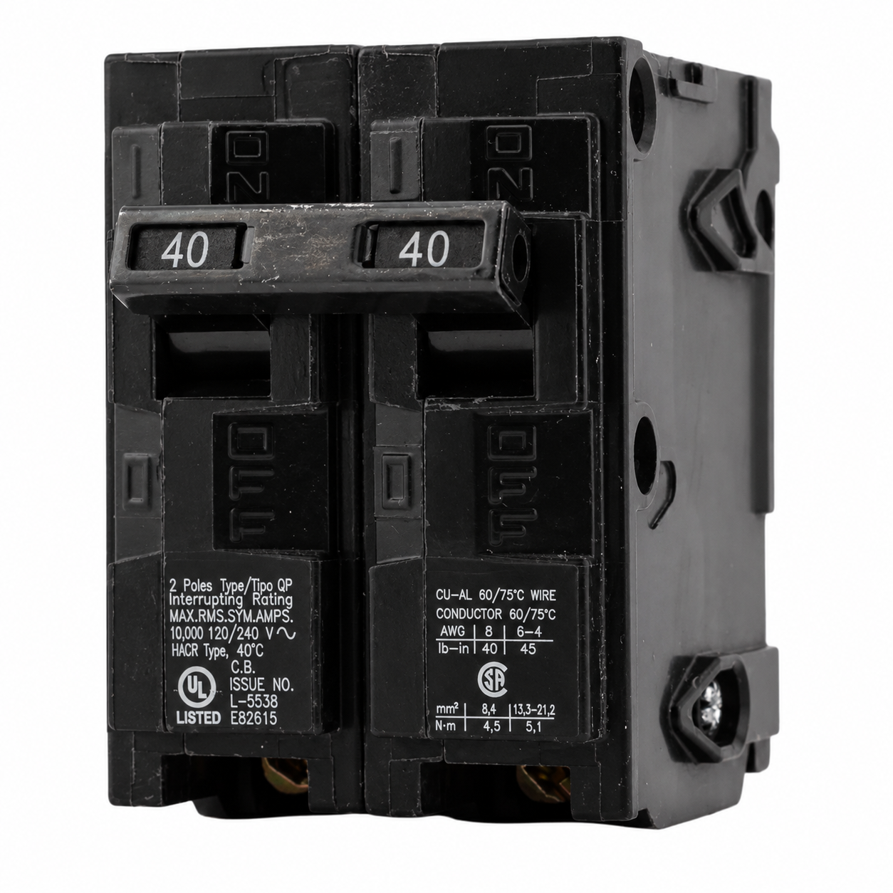 Siemens Q240 40 Amp, 120/240V Double Pole Thermal Magnetic Circuit Breaker