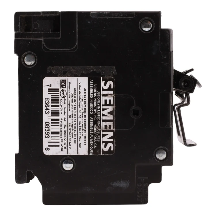Siemens Q23020CT2 Duplex Circuit Breaker, 30A/20A, 120/240V, 2-Pole