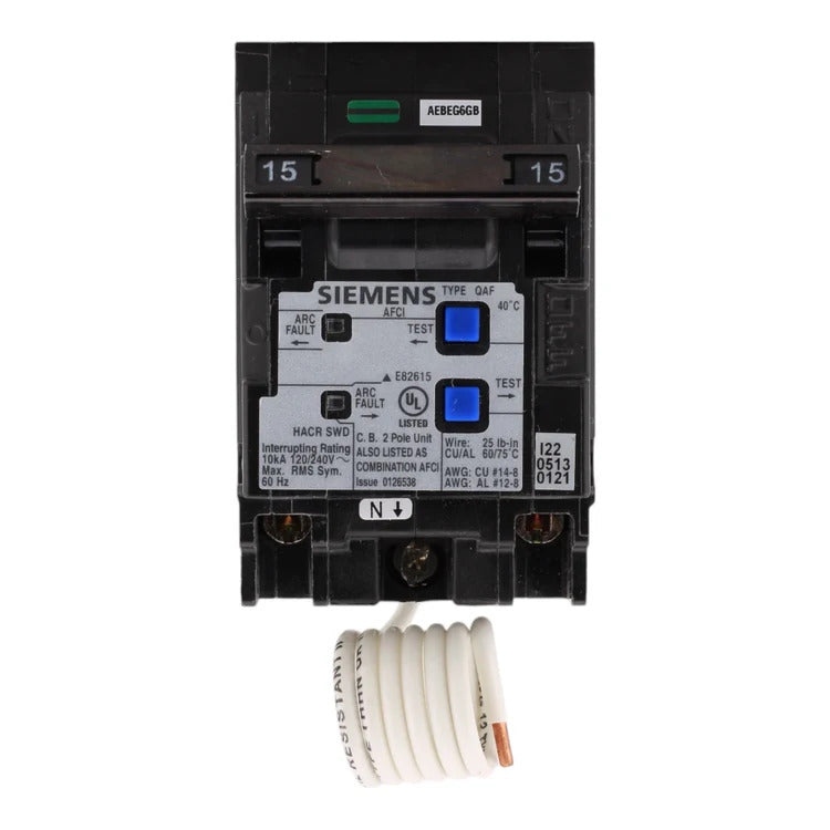 Siemens Q215AFC 15 Amp, 120/240V, Double Pole Combination AFCI Circuit Breaker