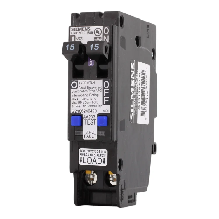 Siemens Q1515AFCN 15/15 Amp, 120V Tandem Combination Arc-Fault Circuit Breaker