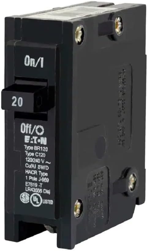 Eaton BR120 Circuit Breaker - 1 Pole 20 Amp - Type BR Circuit Breaker, 120/240V - Reliable Circuit Protection