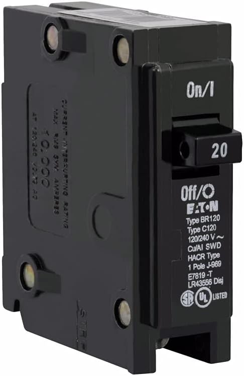 Eaton BR120 Circuit Breaker - 1 Pole 20 Amp - Type BR Circuit Breaker, 120/240V - Reliable Circuit Protection