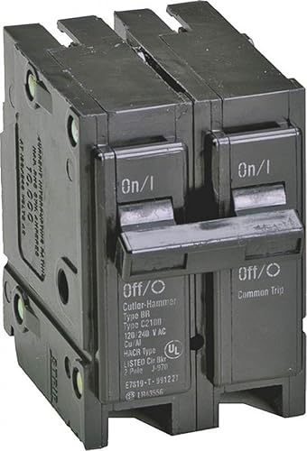 Eaton BR225 Breaker - 2 Pole 25 Amp Circuit Breaker, Type BR Plug-On Breaker, 120/240V - Residential Use - Reliable Circuit Protection