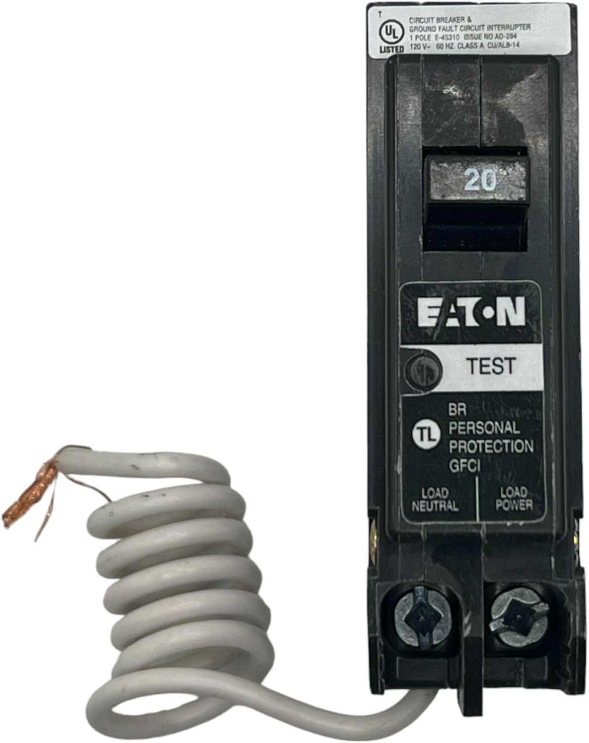 Eaton BRN120GF Br Gfci, 5ma, 1 Pole, 10kaic, 20a, Pigta