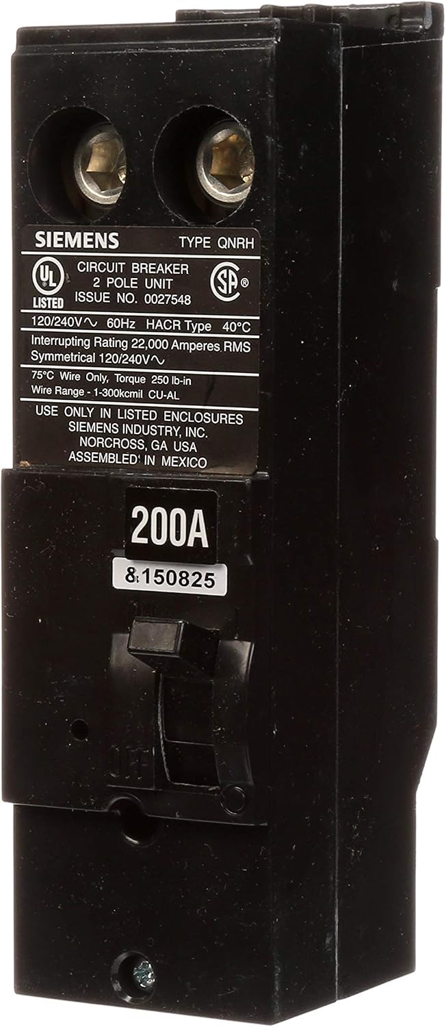 Siemens QN2200RH 200-Amp 2-Pole 120/240V Plug-On Circuit Breaker