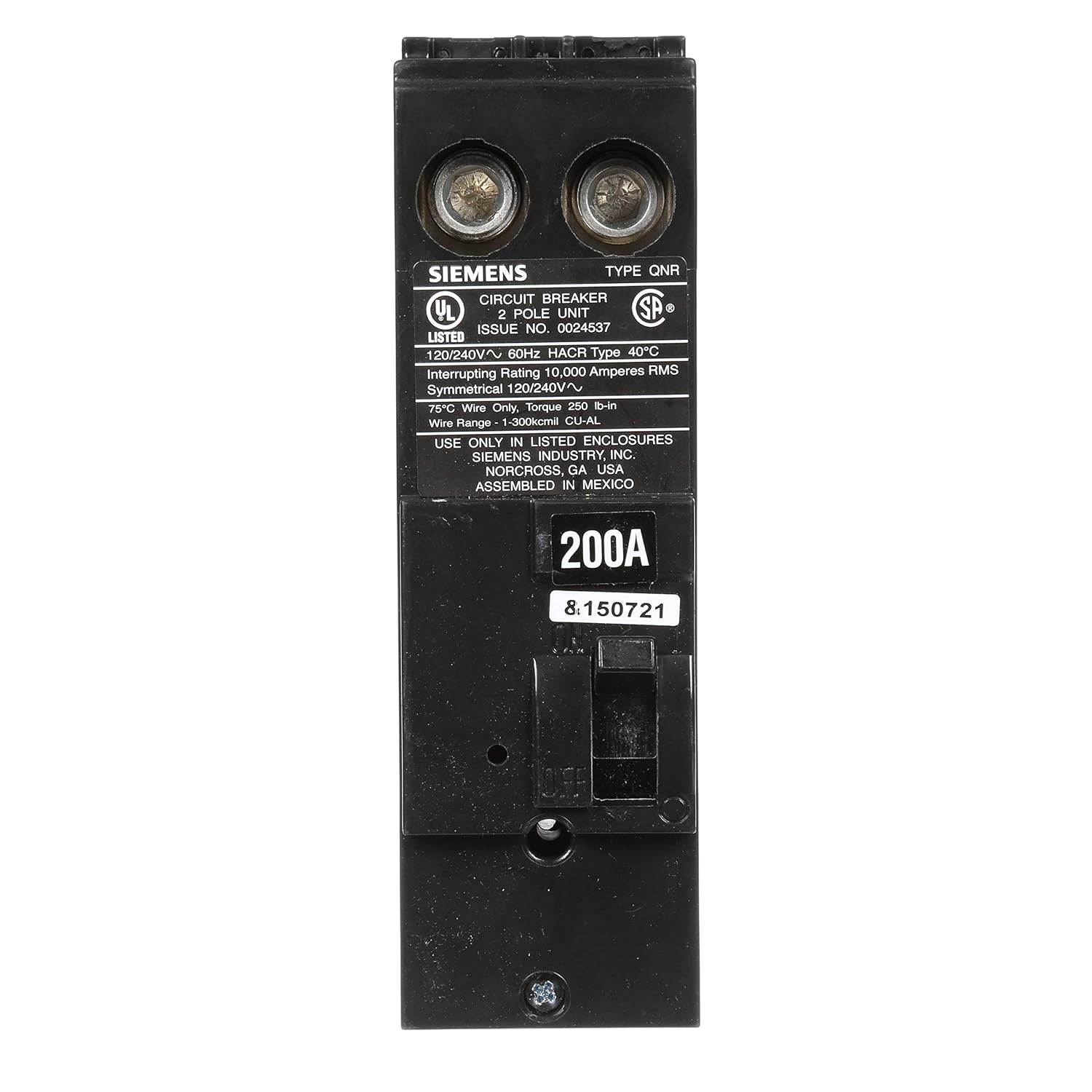 Siemens QN2200R 200A 2-Pole 120/240V Circuit Breaker