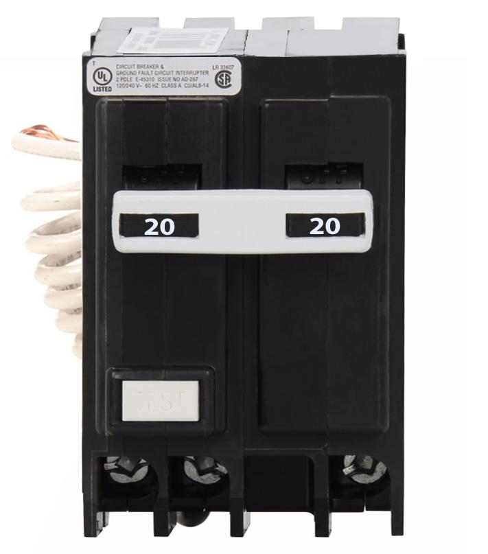 Eaton GFTCB220 Cutler Hammer 20 Amp GFCI Circuit Breaker