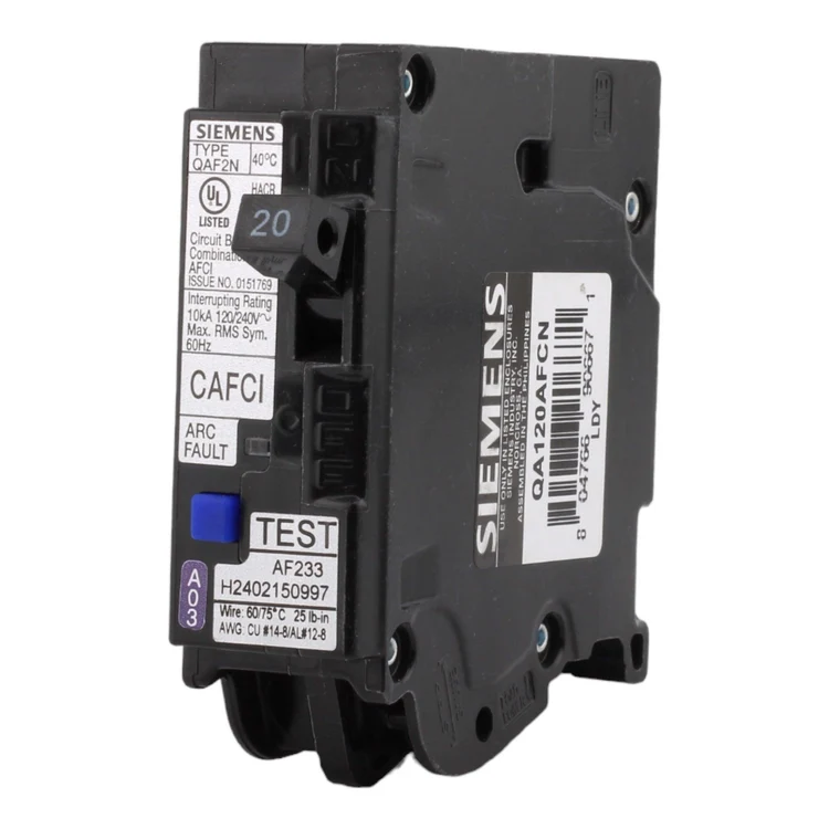 Siemens QA120AFCN 20 Amp, 1-Pole 120 Volt Neutral Circuit Breaker
