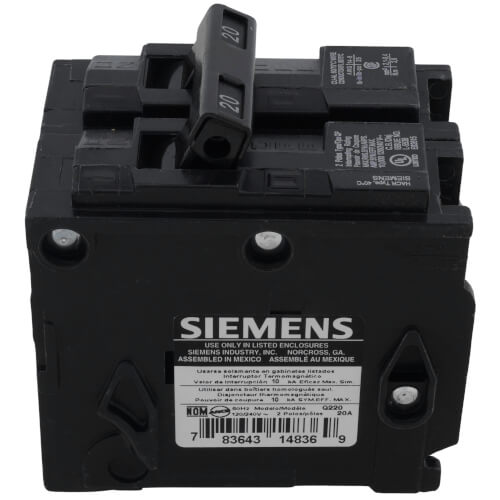 Siemens Q220 20 amp two-pole circuit breaker